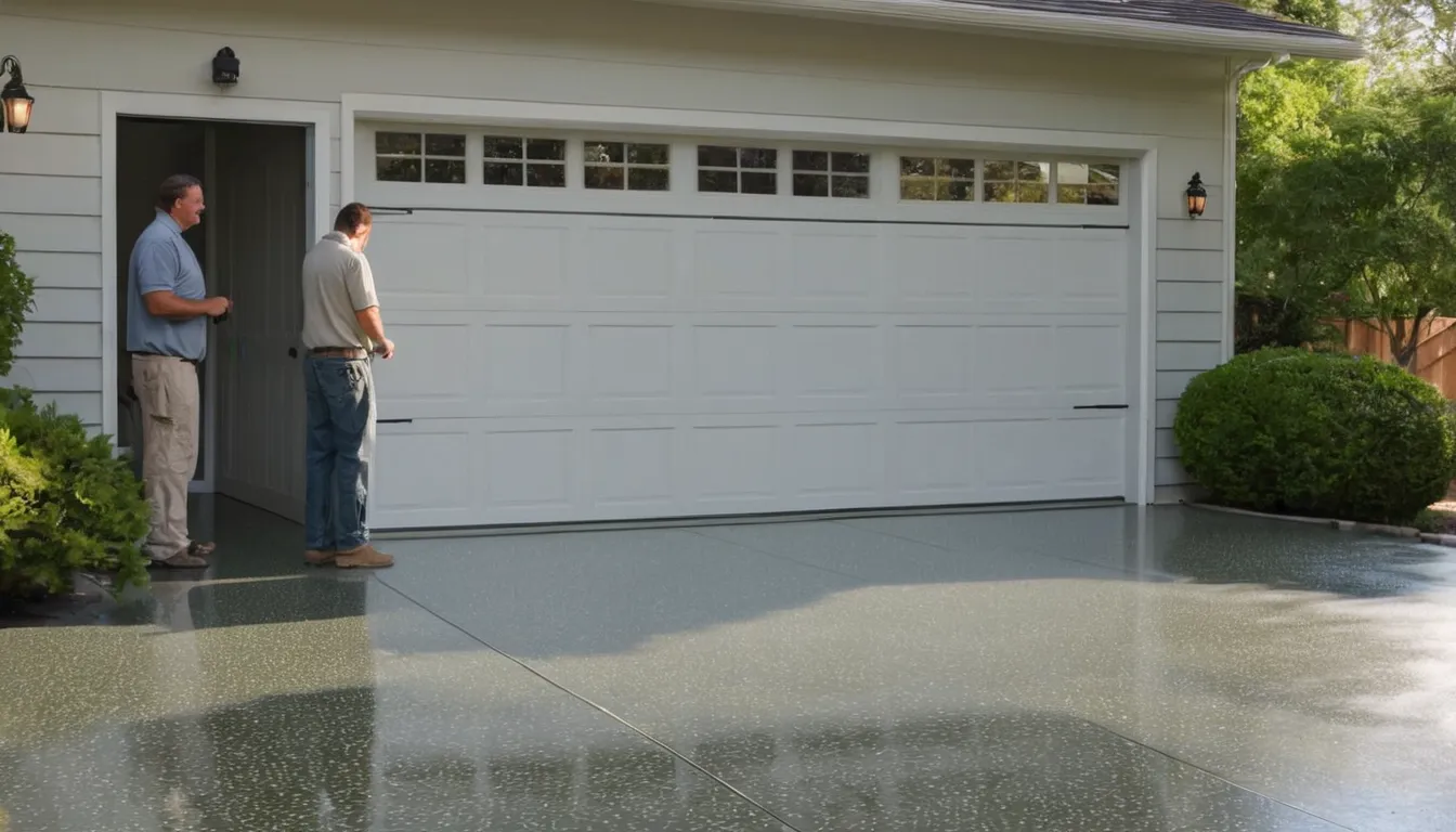 Freshly coated flake epoxy garage floor in a tidy home garage in Bremerton