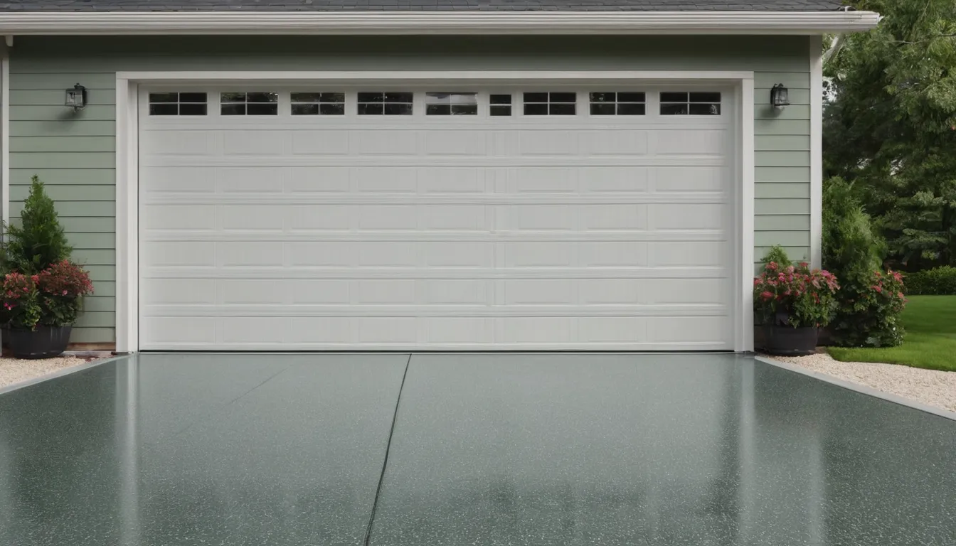 A freshly coated epoxy garage floor in a Bremerton home